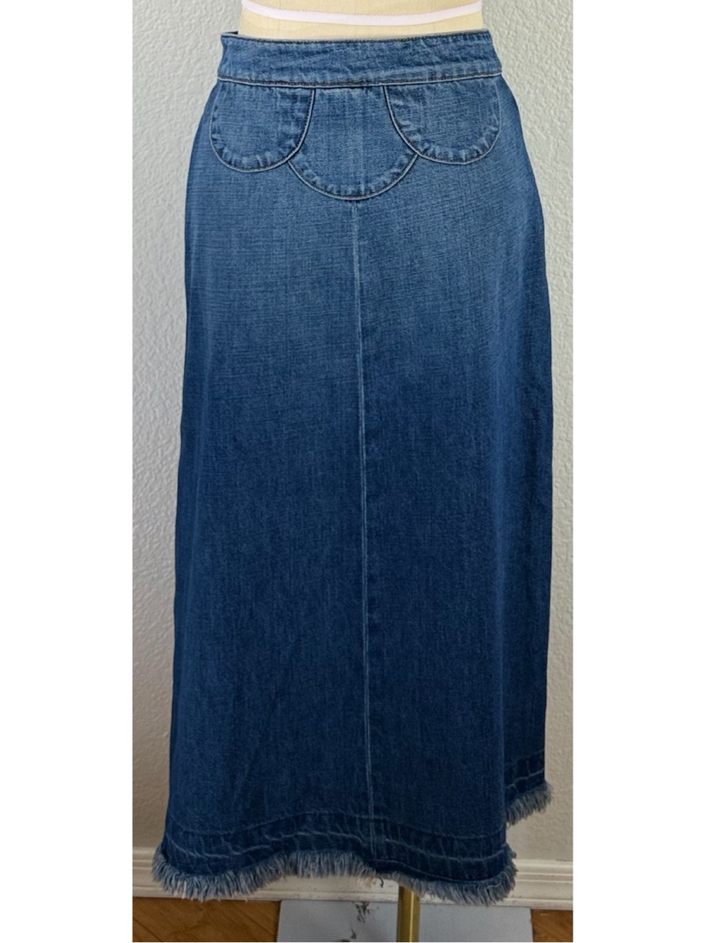 Daily Blue Tephy Button Down Denim A-Line Skirt size Small - Picture 9 of 16
